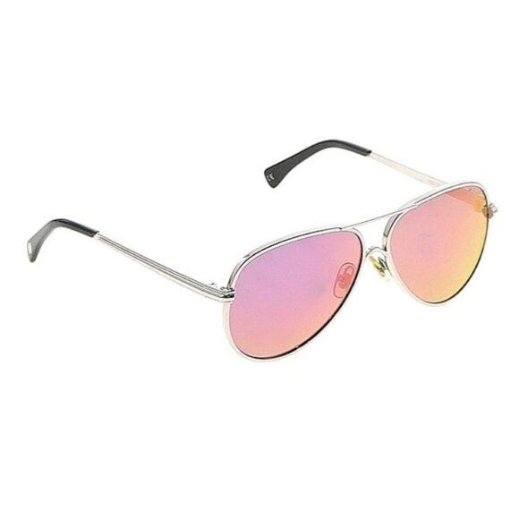 Wildfox Airfox II Deluxe Mirrored Aviator Sunglasses 57mm Pink/Purple w/Silver F